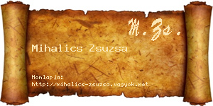 Mihalics Zsuzsa névjegykártya